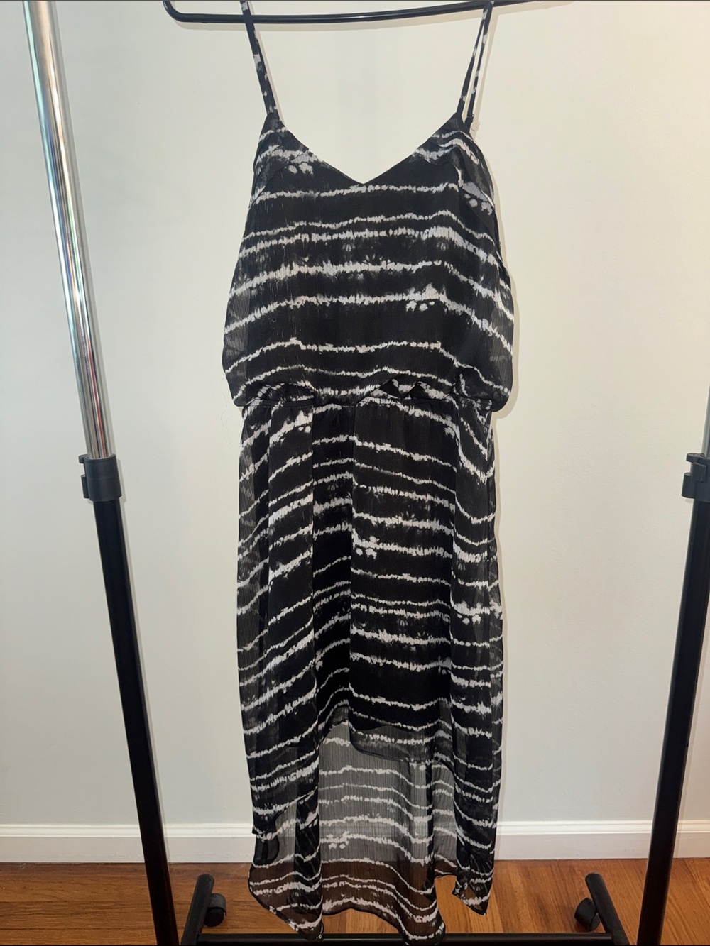 Express Black and White Striped Maxi Dress